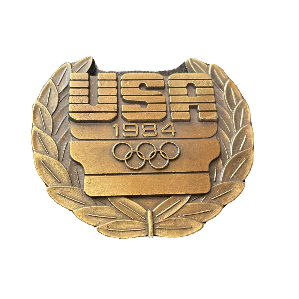 1984 Summer Olympics Paperweight Metal Alloy VTG 2 3/4” XXIII Los Angeles USA
